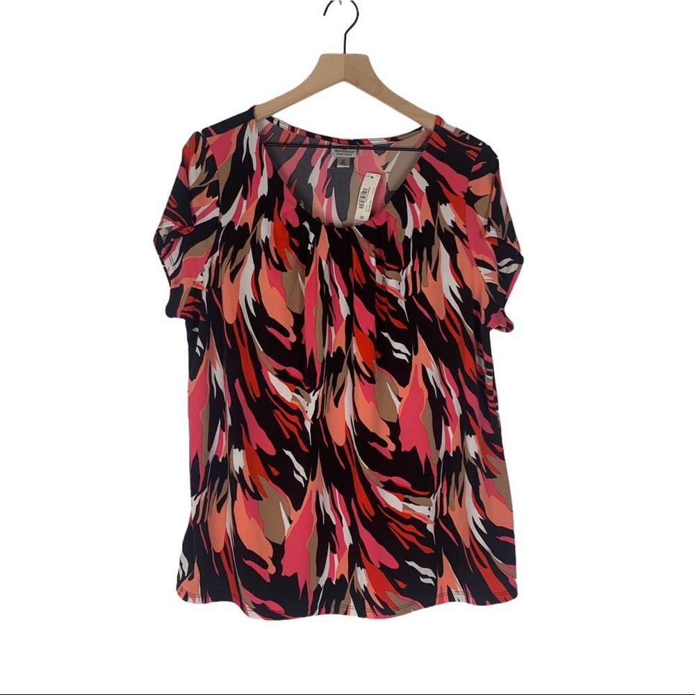 NWT Worthington Summer Splash Stretch Shirt